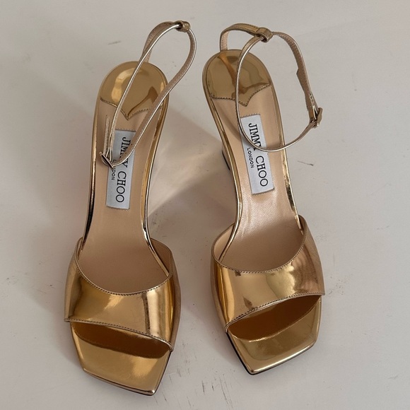 Jimmy Choo Brien 85MM Patent Wedge Sandals - Picture 7 of 9